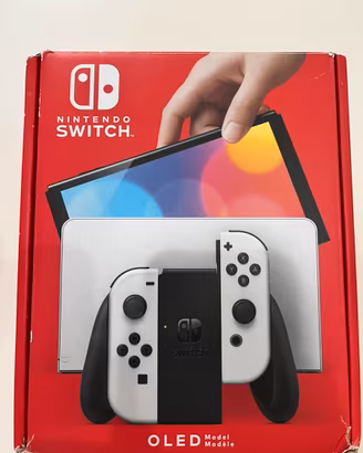 Nintendo switch oled con joy-con rossi e blu