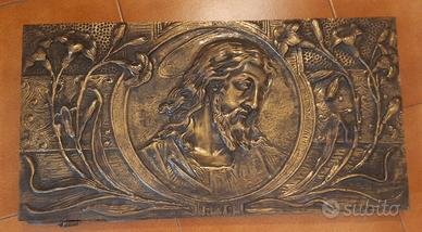 Arr Antichità Bronzo Ritratto di Gesù