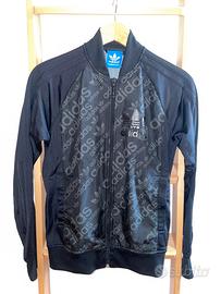 Felpa adidas nera con zip taglia xs