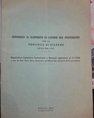 Appendice rapporto lavoro di portierato - 1957