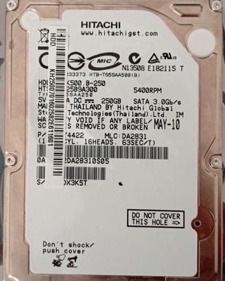 Hard Disk Hitachi Travelstar da 2,5 pollici, model