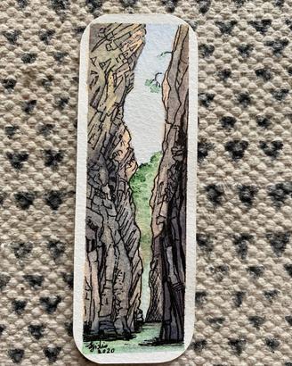 Segnalibro dipinto a mano - Gole dell'Alcantara