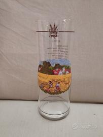 vaso bicchiere vintage in vetro decorato