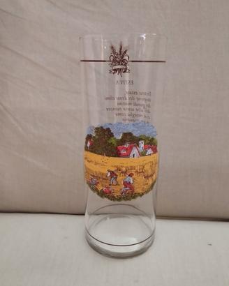 vaso bicchiere vintage in vetro decorato
