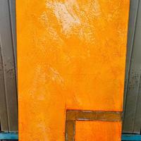 Quadro astratto dipinto a mano co spatola a olio.