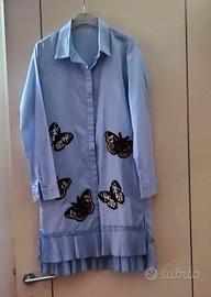 abito chemisier azzurro taglia S/M