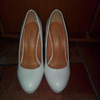 Scarpe donna decoltè bianco tacco 12
