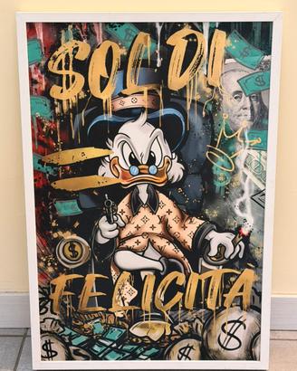 quadro stampa PopArt/StreetArt Zio Paperone 61x42