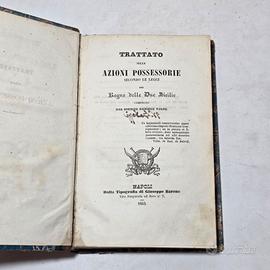 Libro Antico 1845 Trattato azion Possessorie Volpe