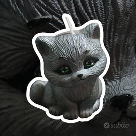 candela  gatto fatta a mano