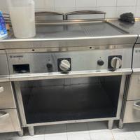 Fry top gas piastra 1/3 rigata cromata