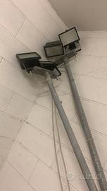 FARI LUCE con PALO e CAVI 2 pz  per concerti usati