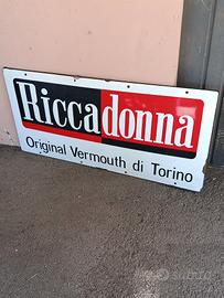 insegna smaltata ricca donna 60