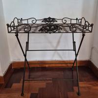 Tavolino in ferro battuto pieghevole – Vintage