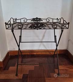 Tavolino in ferro battuto pieghevole – Vintage