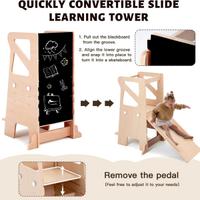 Torre Montessori Labebe 4in1 con Lavagna e Scivolo