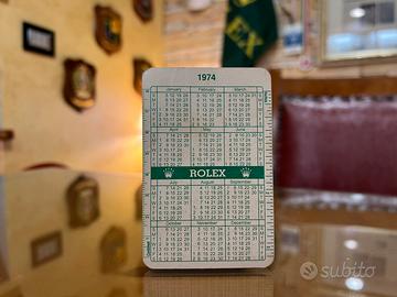 Calendario Rolex Card Vintage 1974-1975