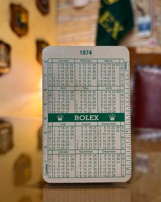 Calendario Rolex Card Vintage 1974-1975