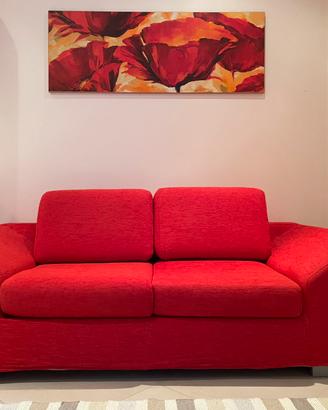 Divano Sarto/Artigianale rosso (185cm) sfoderabile