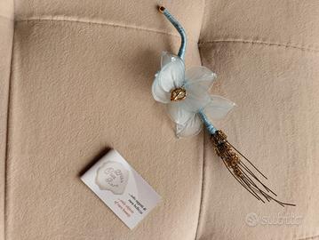 fiore con spiga in vetro di murano 