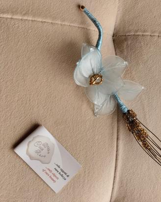 fiore con spiga in vetro di murano 