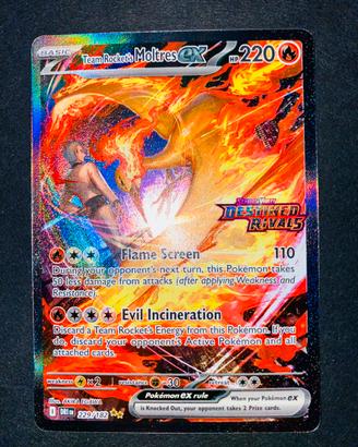 Carta pokemon Moltres ex 229/182 rivali stamped