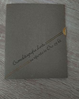 quadro cromolitografia d'arte  in oro 23kt