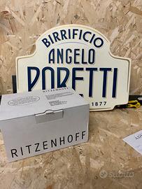 Insegna Birreficio poretti più bicchieri nuovi