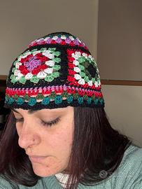 Cappello uncinetto cotone multicolor