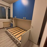 Armadio a ponte con struttura letto 1 piazza e 1/2