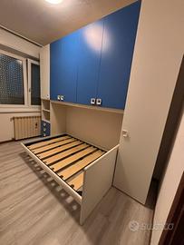 Armadio a ponte con struttura letto 1 piazza e 1/2
