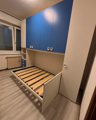 Armadio a ponte con struttura letto 1 piazza e 1/2