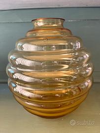 Vaso Venini Deco’ color ambra h 29