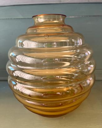Vaso Venini Deco’ color ambra h 29