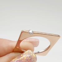 COD.1502.25 ANELLO ORO ROSE' QUADRATO 18K 750