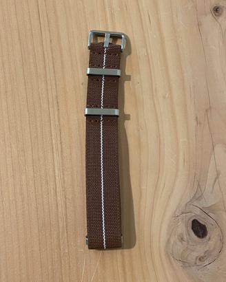 Cinturino in corda NATO 20mm Marrone/Bianco