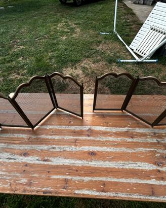 Coppia di parascintille vintage in ottone