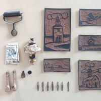 Linoleografia vintage set completo