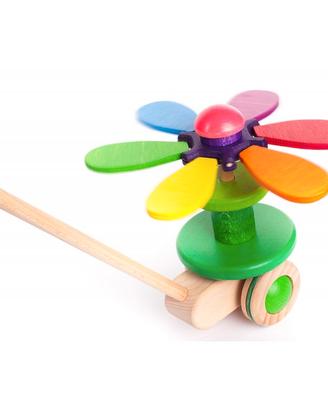 FIORE di legno colorato sboccia meccanicamente.