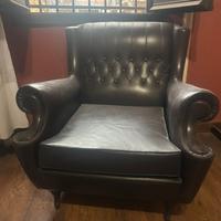 Poltrona pelle vera vintage