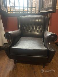 Poltrona pelle vera vintage