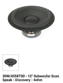 Subwoofer Scan Speak discovery 30 cm NUOVO