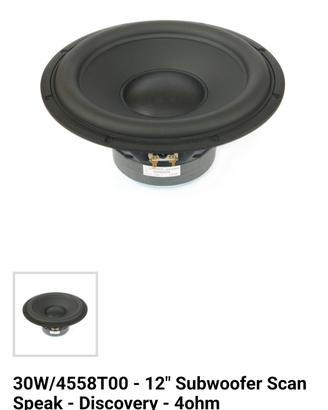 Subwoofer Scan Speak discovery 30 cm NUOVO