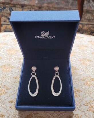 Orecchini Swarovski pendenti ovali con scatola