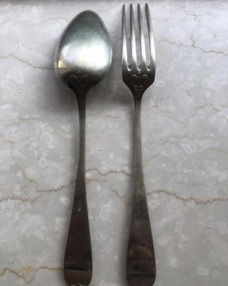 Coppia posate austriache WW1 kuk con corona