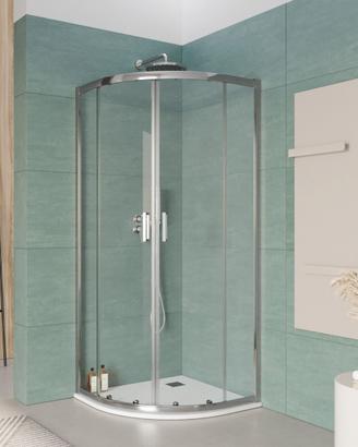 BOX DOCCIA 80x80 CM H.185 SEMICIRCOLARE NUOVO