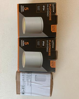 2 plafoniere da soffitto esterno IP54+ 1da interno