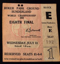 BIGLIETTO ITALIA COPPA RIMET MONDIALI 1966