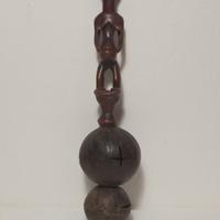 Antico sonaglio rituale Luba-Hemba in legno -Congo