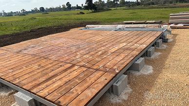 Pedana in ferro zincato e legno abete da 4 cm